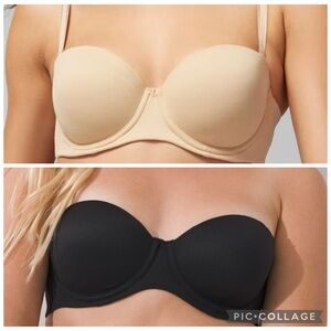 (2) Soma Embraceable Convertible Strapless 34B Bra Bundle